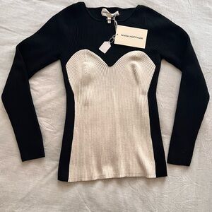 Mara Hoffman NWT Scarlet Black and White Sweater